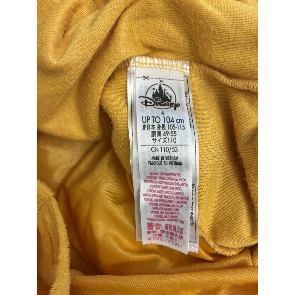 Disney Lion King Simba Kids Costume 4T Plush One Piece Jumpsuit Hood Yellow